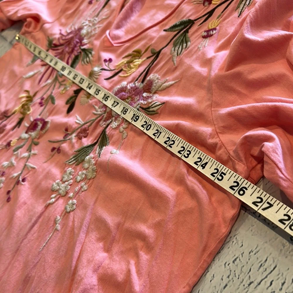 Johnny Was peachy Pink Embroidered Tee - Picture 8 of 11